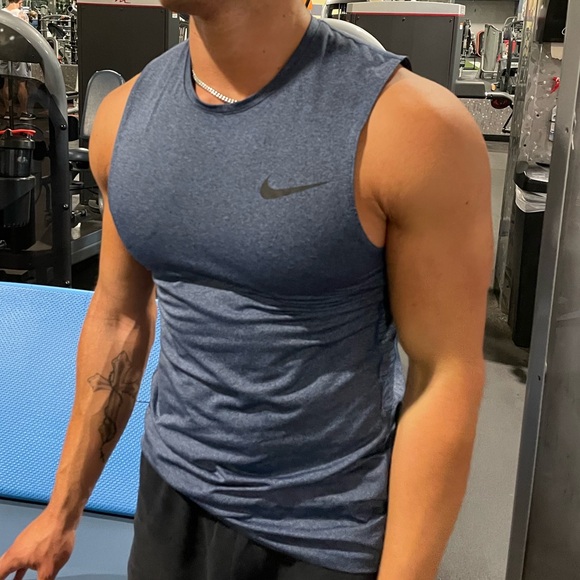 NIKE PRO MEN TEAM UNIFORM TANK TOP SHIRT SLEEVELESS BV5629 DRI FIT SLIM ATHLETE - Picture 16 of 16